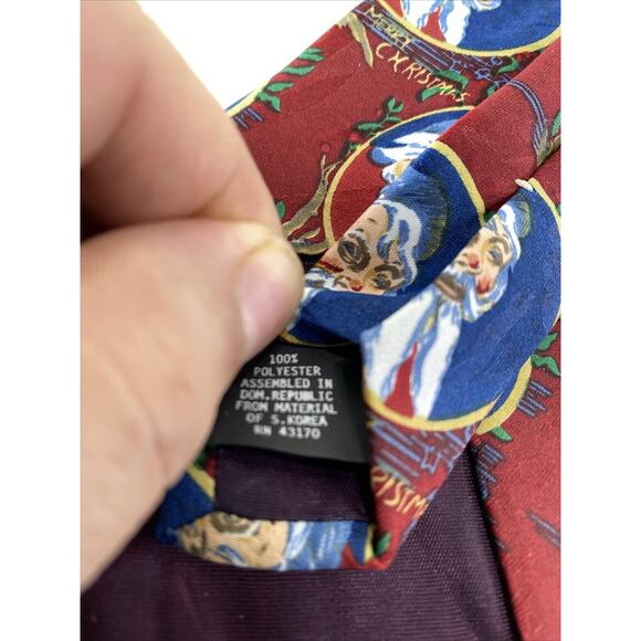 Jingle Bells Santa Claus Polyester 58” Christmas Tie - Picture 3 of 3